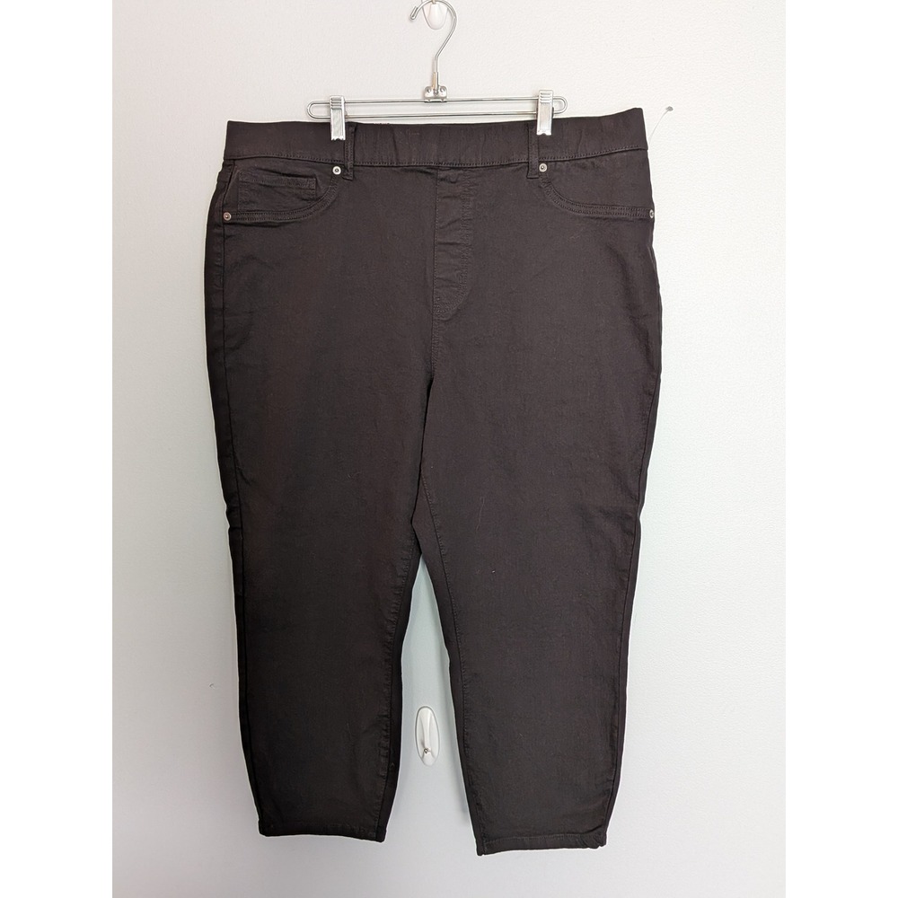 Time and Tru Womens Black High Rise Capri  (NWT)Pull On Stretch Pants‎ Size 18W